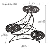 Cre Cra Metal 3 Tier Plant Stand Flower Pot Holder Potted Plant Stand Indoor Outdoor Display Rack for Patio Garden Balcony