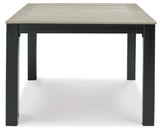 Outdoor Dining Table with Umbrella Option, Light Gray & Black