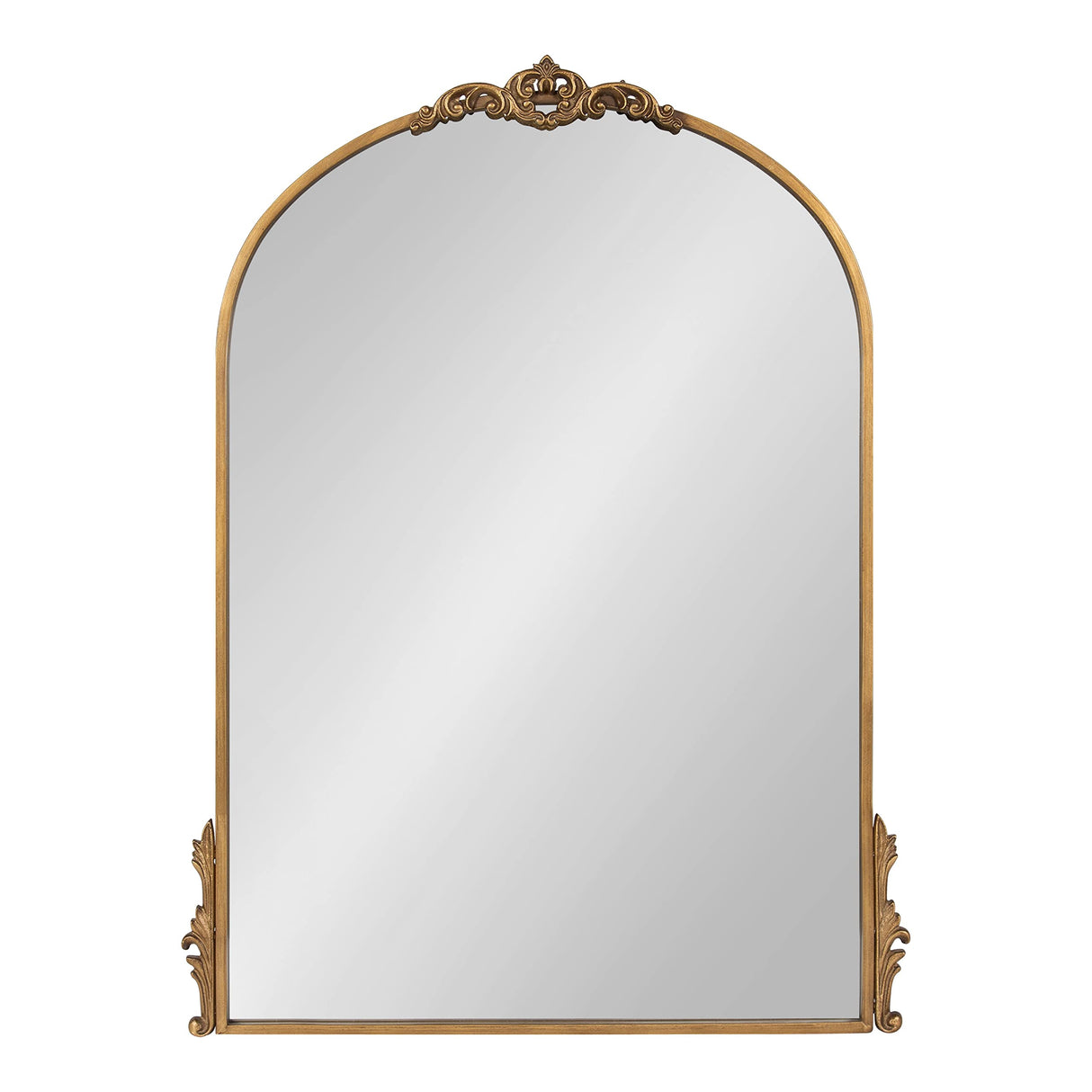 Myrcelle Traditional Arched Mirror, 25 x 33, Gold, Decorative Large Arch Mirror with Ornate Garland Detailing Along The Crown and Edges of The Frame