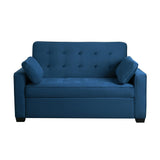 Full Size Convertible Loveseat, 66.5 x 37.6 x 38.6 in, Navy Blue