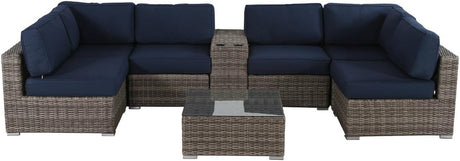 8 Piece Rattan Sectional Set with Cushions [CM-2110] (8 Piece)