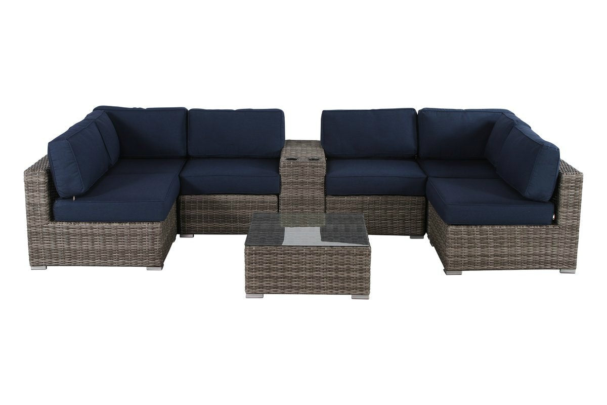 8 Piece Rattan Sectional Set with Cushions [CM-2110] (8 Piece)