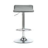 Contemporary Chrome Air Lift Adjustable Swivel Bar Stool, Set of 2, Gray