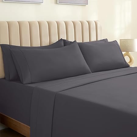 7 PC Split King Sheet Set, Breathable Luxury Bed Sheets
