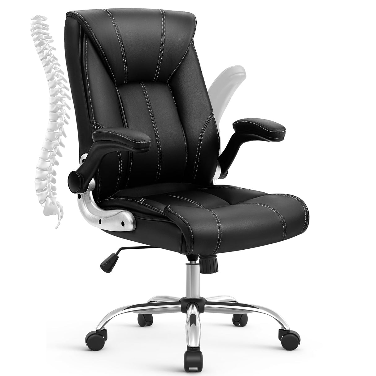 Ergonomic Office Chair, High Back PU Leather Comfortable Desk Chair