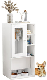 Dog & Cat Feeding Station with Automatic Feeder Storage