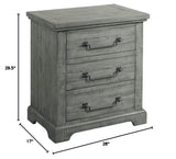 Beach House Solid Wood Dove Grey 2 Drawer Nightstand