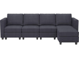 Modular Sectional Couch with Storage Ottoman L Shape Corduroy Sectional Sofa