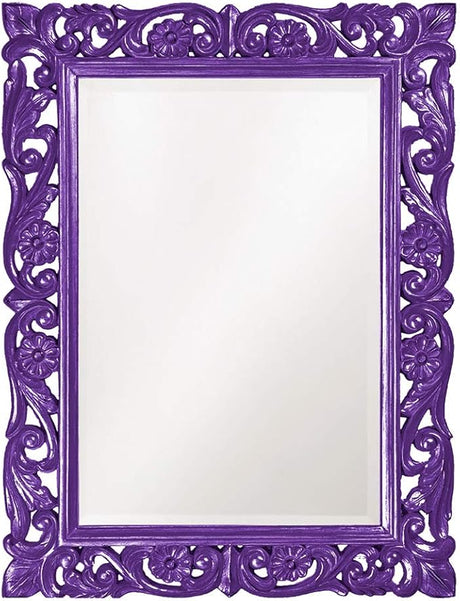 Rectangular Hanging Wall Mirror, Scroll Work Frame