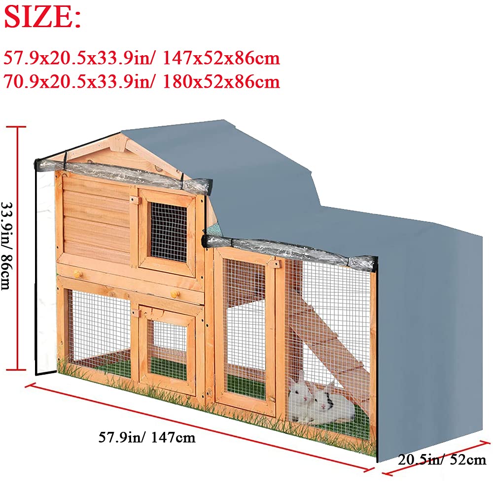 210D Oxford Waterproof Rabbit Guinea Pig Animal Hutch Elevated Cover Dust Pet House