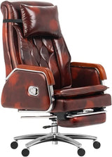 Cameron Massage Chair Genuine Leather Managerial Executive Office Chair Ergonomic