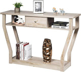 Console Table Modern Easy Assembly Entryway Table W/Storage Drawer and Bottom Shelf