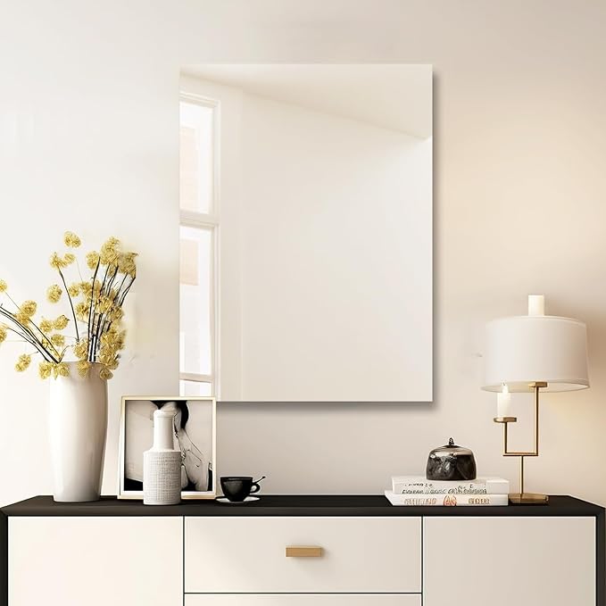 Bathroom Vanity Mirror 40" x 32", Frameless Mirror with Polished Edge