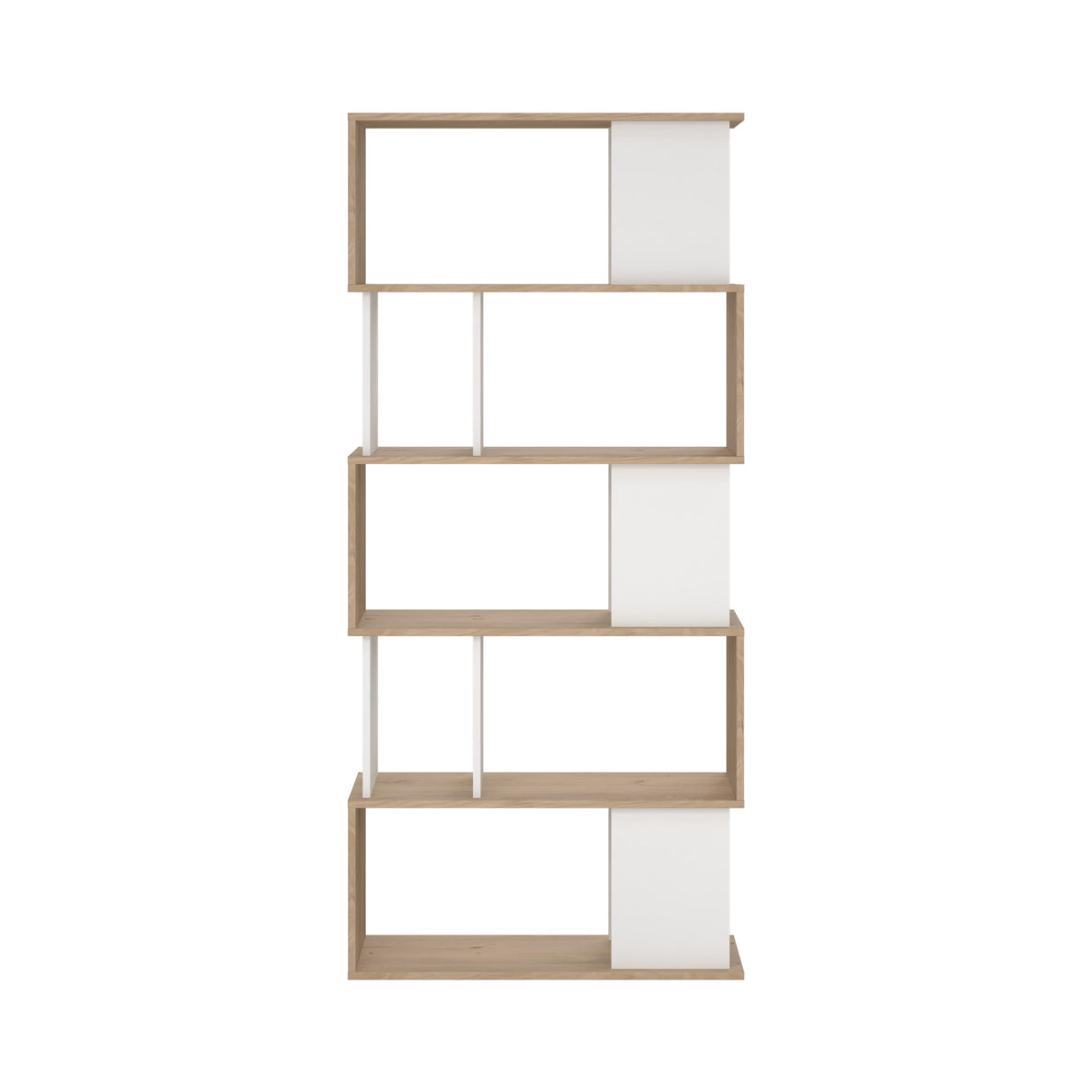 Modern Bookcase, Display Shelf and Decorative Room Divider with 7 Fixed Storage Shelves