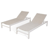 Outdoor Lounge Chair, Aluminum Chaise Chair, Adjustable Lounger Recliner