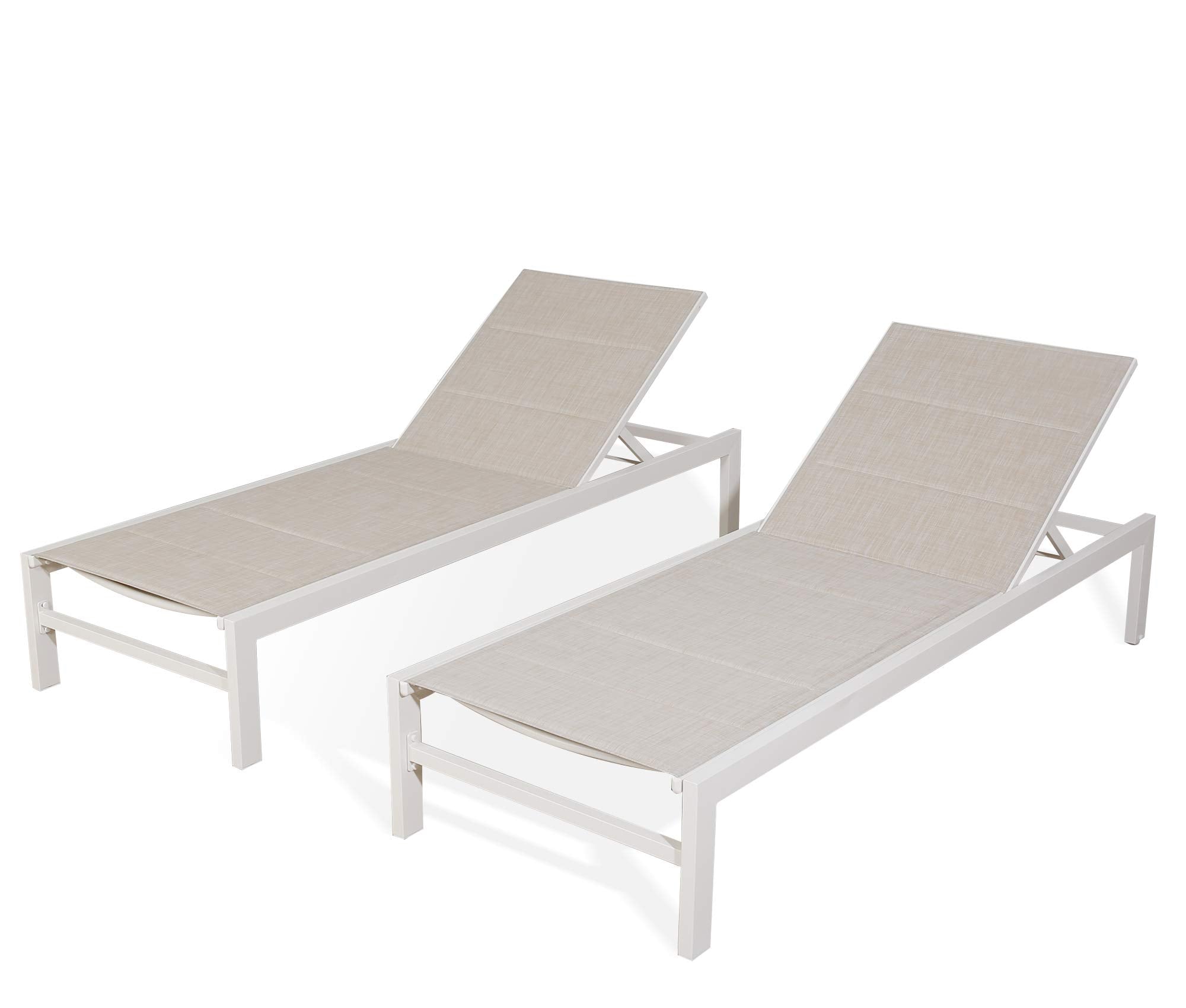 Outdoor Lounge Chair, Aluminum Chaise Chair, Adjustable Lounger Recliner