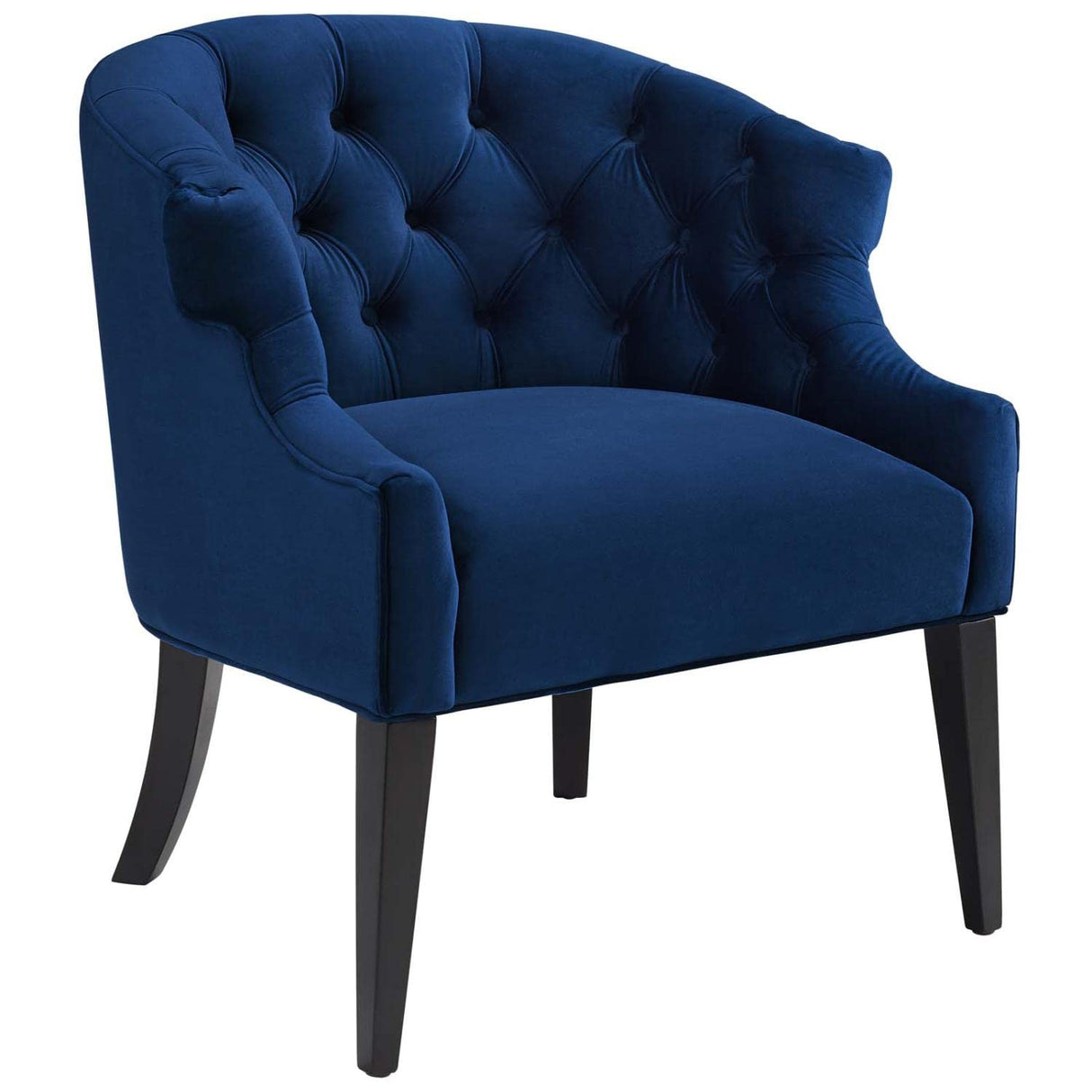 Tufted Button Performance Velvet Accent Living Room Chair in Navy