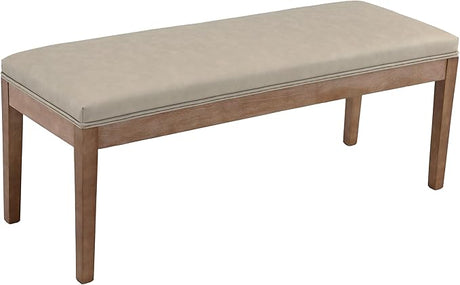 Linen Dining Bench Upholstered Entryway Bench Farmhouse Shoe Bench Seat Ottoman