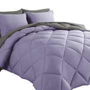 Bed in a Bag Queen Reversible Comforter Sets 7pcs All Season Down Alternative