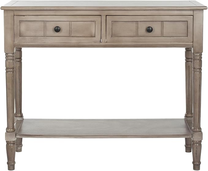 American Homes Collection Samantha Distressed/Cream 2-Drawer Console Table