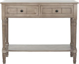 American Homes Collection Samantha Distressed/Cream 2-Drawer Console Table