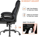 Ergonomic Desk PU Computer Lumbar Support Arms High Back Executive Leather Task