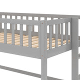 Twin Loft Bed with Slide,Wood Loft Bed Low Profile for Boys Girls, Built-in Ladder