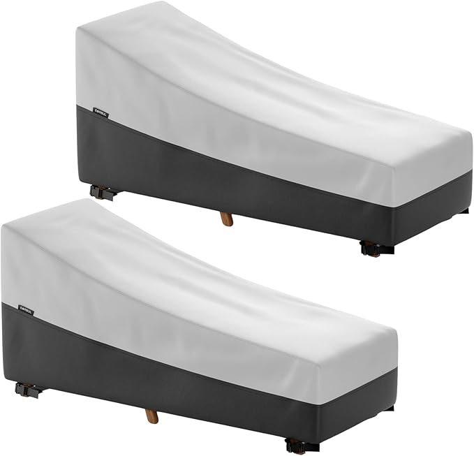 2 Pcs 84L x 32W x 32H Inch Heavy Duty 420D Waterproof Chaise Lounge Chair Covers