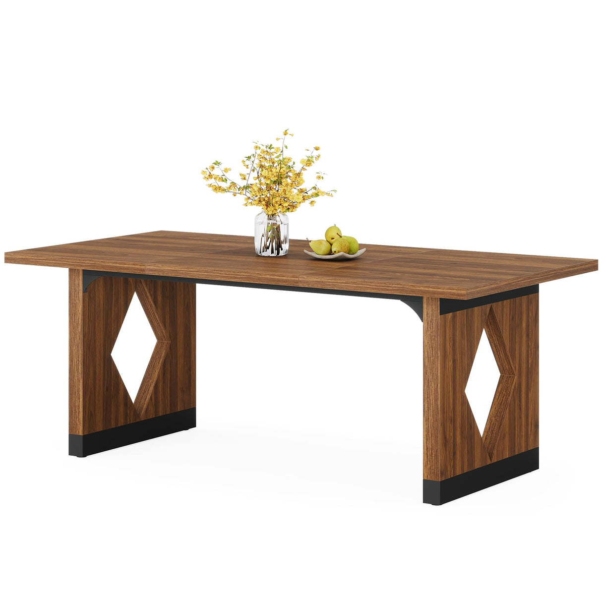 Inch Dining Table for 4-6 People, Rectangle Kitchen Table with Heavy Duty Legs, Farmhouse Wooden Dining