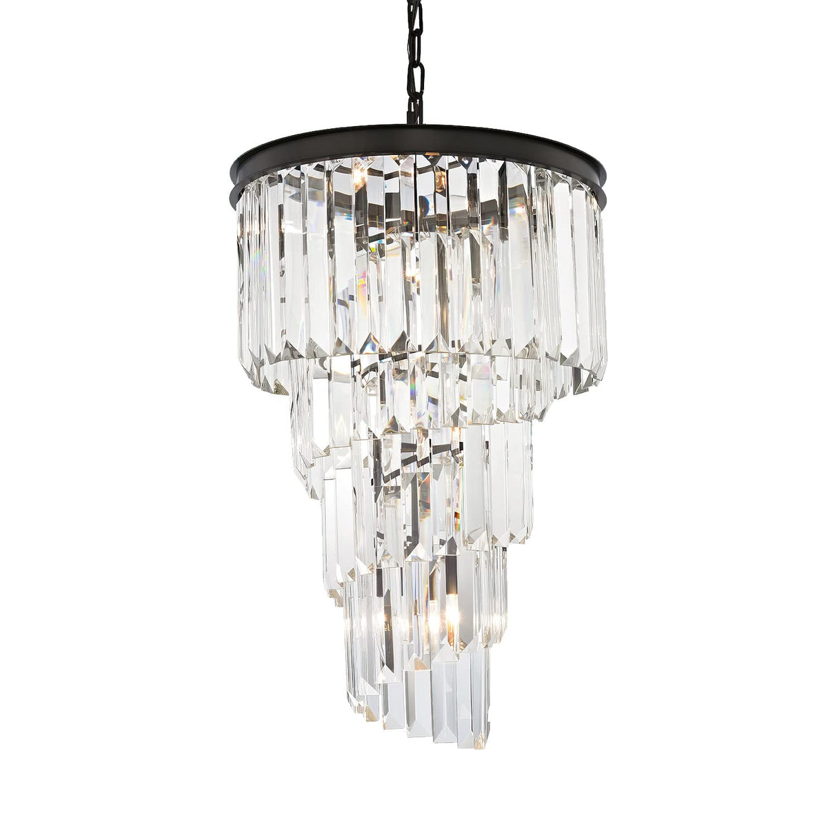 Helix Chandelier 27" with 6 Lights and Iron Finish