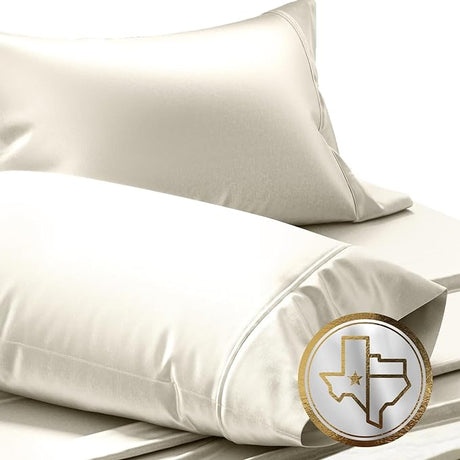 100% Egyptian Cotton Pillow Cases Set of 2, Queen Size 550 Thread Count Cooling Pillowcases