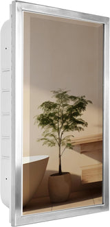 Brushed Black Recessed Medicine Cabinet with Beveled Mirror