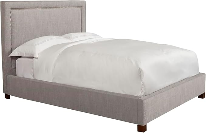 Traditional Fabric King Bed in Cork Taupe/Brown