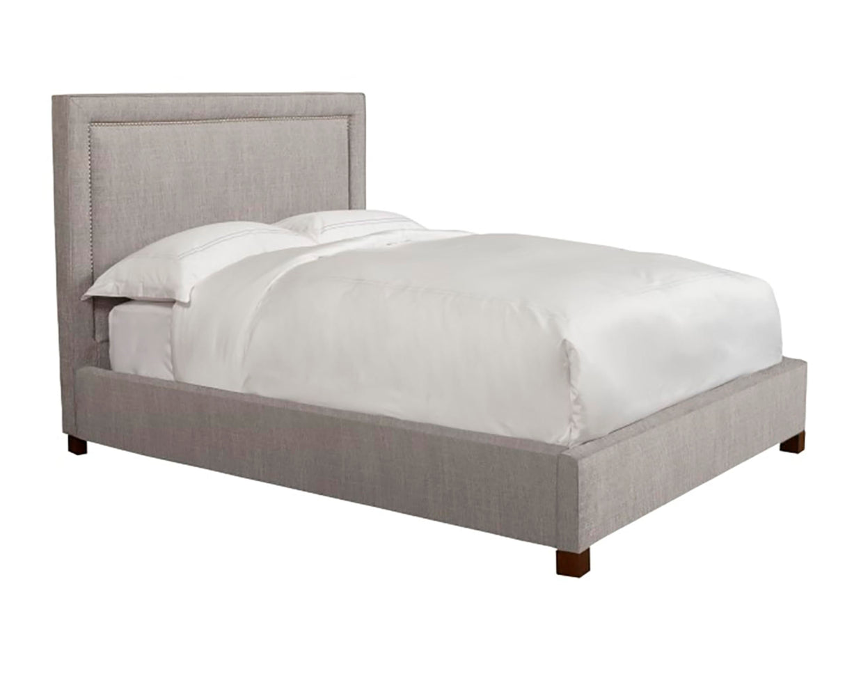 Traditional Fabric King Bed in Cork Taupe/Brown