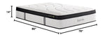 King Mattress, 14 Inch Hybrid Gel Memory Foam and Innerspring Mattress, Euro Top