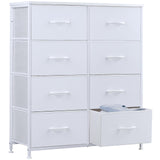 Dresser for Bedroom, Chest Organizer Unit with 8 Fabric Bins, Fabric Storage Tower,