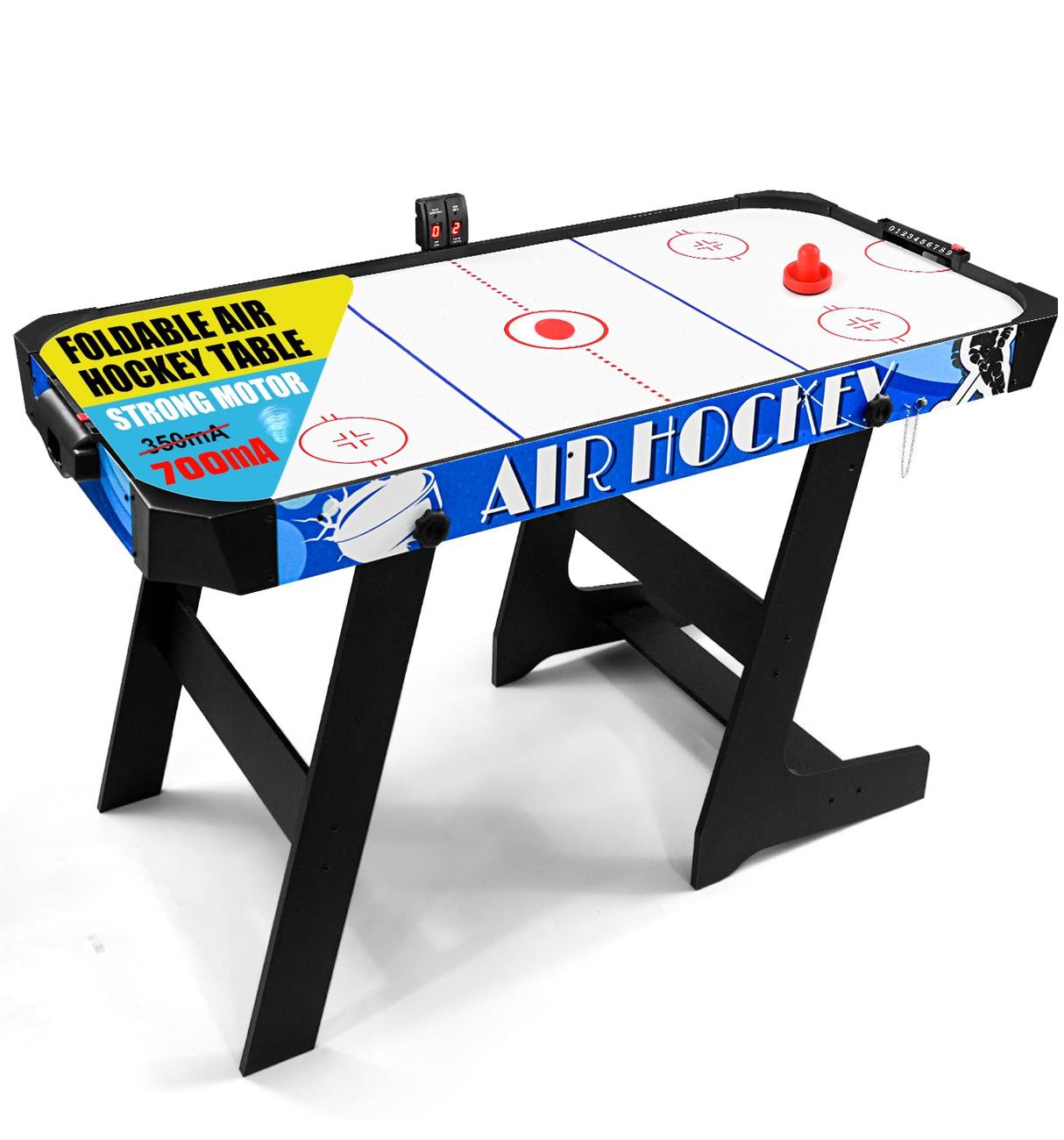 Folding Air Hockey Table for Family, LED Electronic Scoring Sports Hockey Game