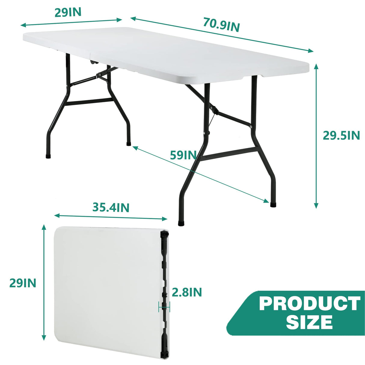 Plastic Picnic Table Office Table for Parties Wedding Camping Office