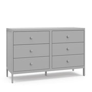 Theo 6 Drawer Dresser (Pebble Gray) - GREENGUARD Gold Certified, Interlocking Drawer