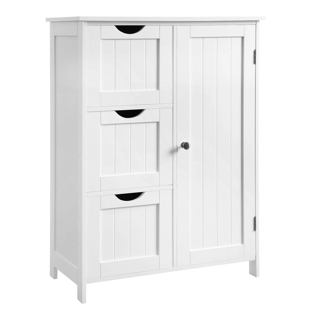 Bathroom Floor Storage Cabinet, Bathroom Storage Unit with 3 Drawers, 1 Adjustable Shelf,