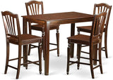 YACH5-BLK-W 5 Piece Counter Height Set Includes a Rectangle Kitchen Table and 4 Dining Room Chairs,