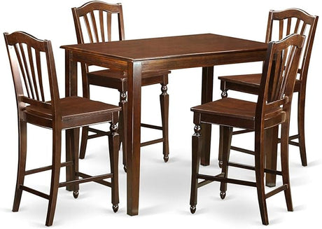 YACH5-BLK-W 5 Piece Counter Height Set Includes a Rectangle Kitchen Table and 4 Dining Room Chairs,