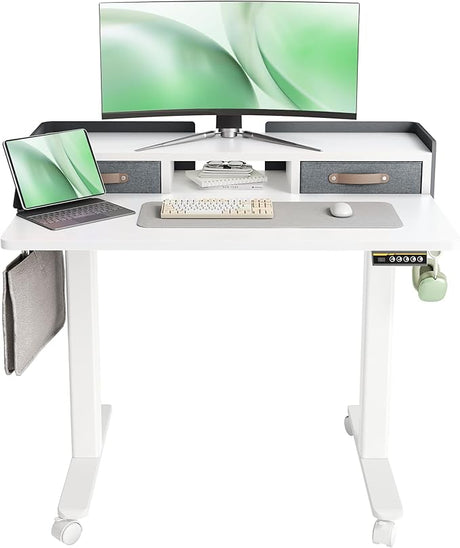 Standing Desk with Drawers, Stand Up Electric Standing Desk Adjustable Height