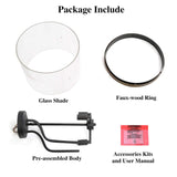 LALUZ Faux Wood Ring Ceiling Light Fixture, Modern Semi Flush Mount Ceiling Light, Farmhouse Drum Chandelier, 3 Lights, for Bathroom, Bedroom, Kitchen, Living Room, Dining Room