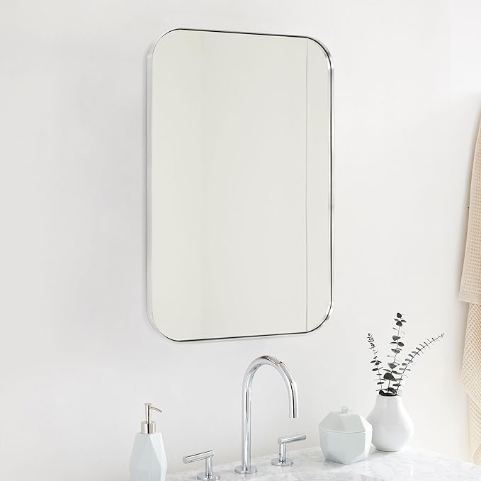 Oil Rubbed Bronze Rounded Rectangle Bathroom Vanity Wall Mirror