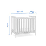 Middleton Mini Crib with 2.75-Inch Mattress - Greenguard Gold Certified, Textured White