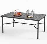 Rectangular Metal Patio Outdoor Dining Table