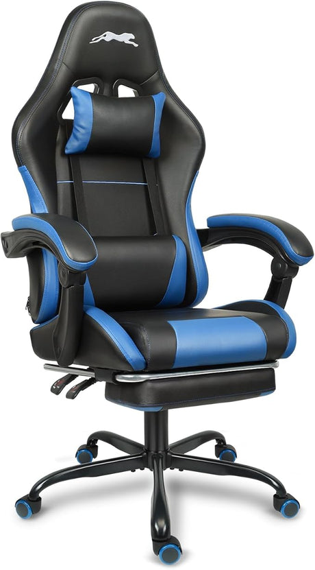 Gaming Chair with Footrest, Height Adjustable Game Chair with Lumbar Support, Video