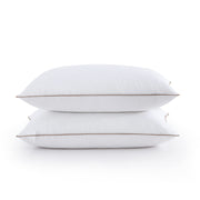 Goose Feathers Down Pillows - Made in USA Soft Fluffy Medium Firm Hotel Pillow