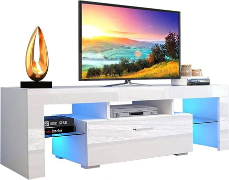 TV Stand for 65 inch TVs, 20 Minutes Quick Assembly Entertainment Center with LED